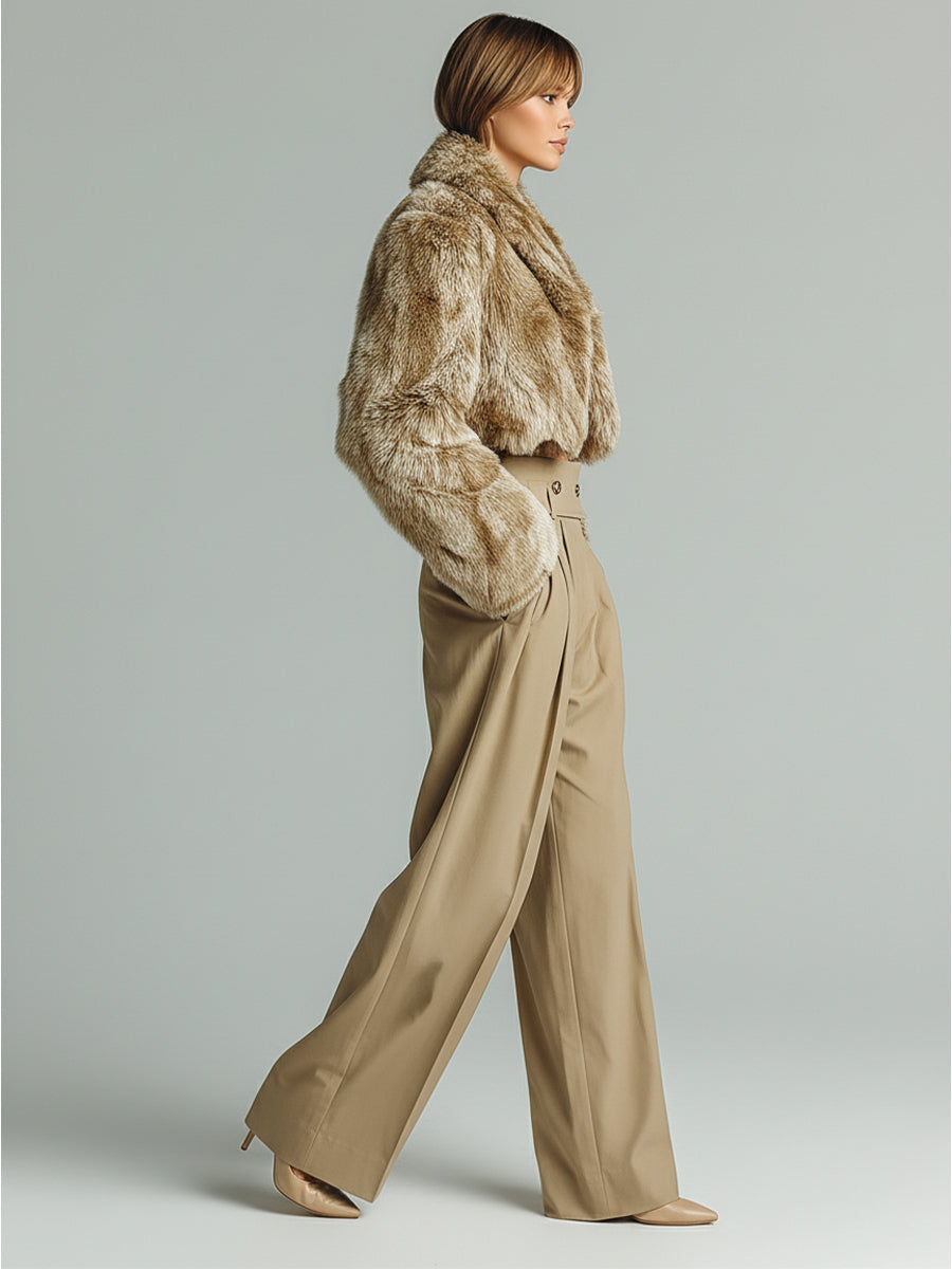 Glamorous cropped jacket in beige