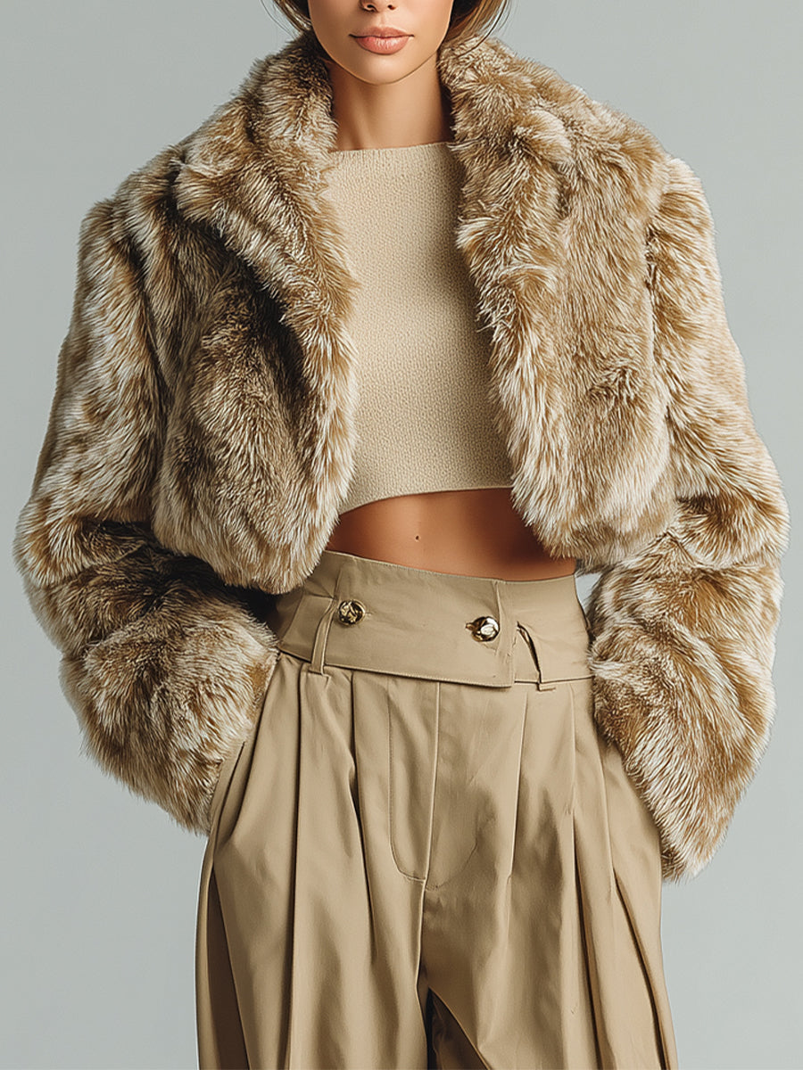 Glamorous cropped jacket in beige