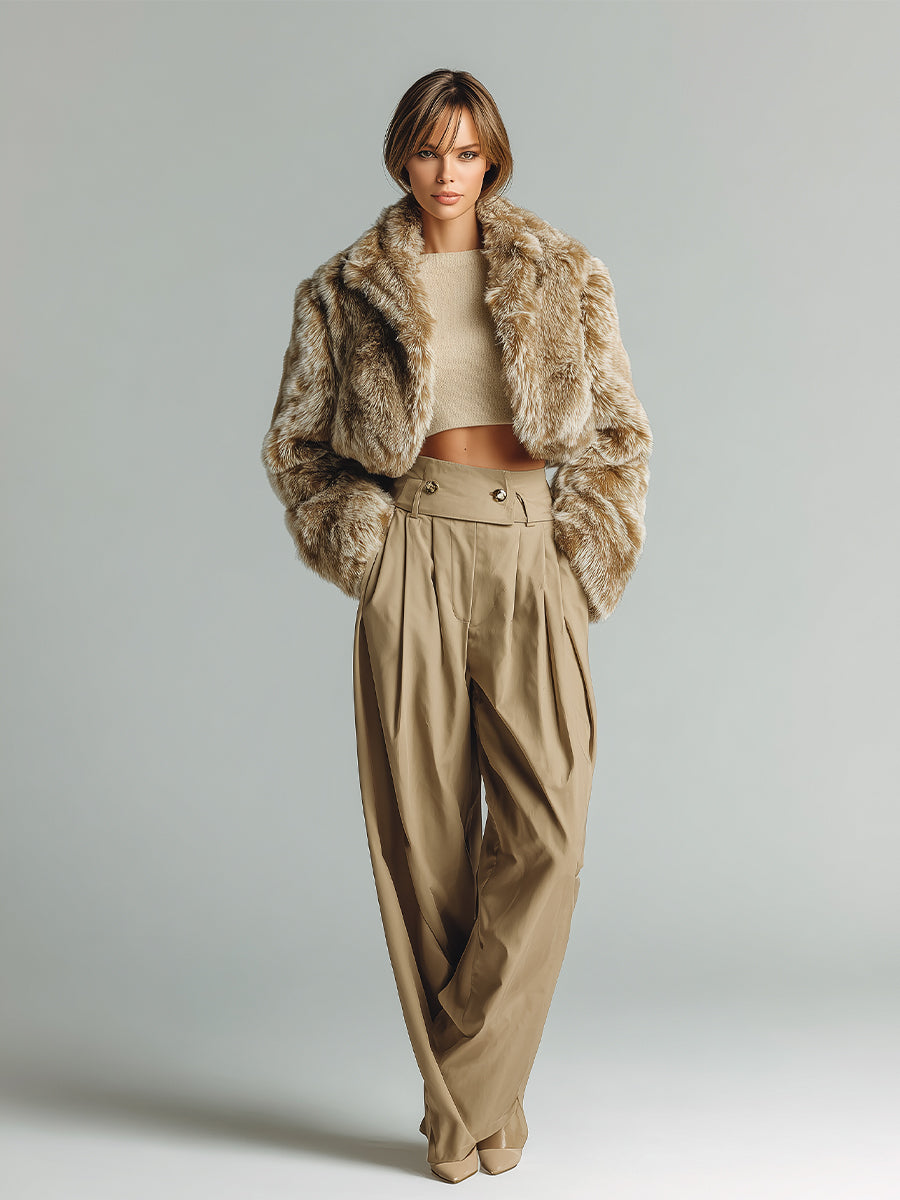 Glamorous cropped jacket in beige