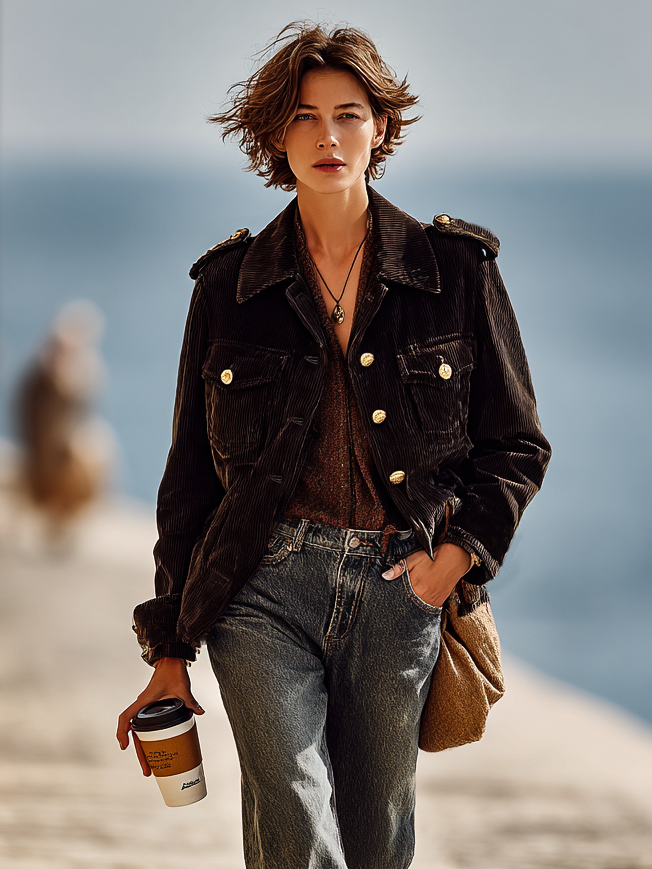 Loose-fitting minimalist women's jacket